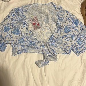 Toluca swim tie front top